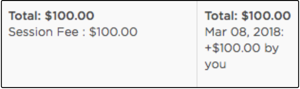 Registration Report totals showing a manually recorded payment received by you