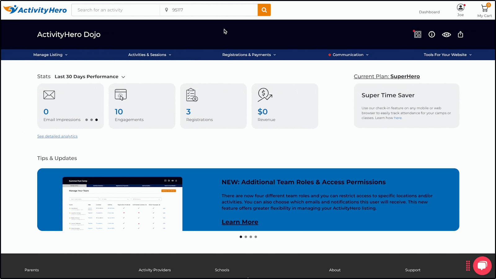 Add Discount page with Discount Type set to Early Registration and a 10 percent amount